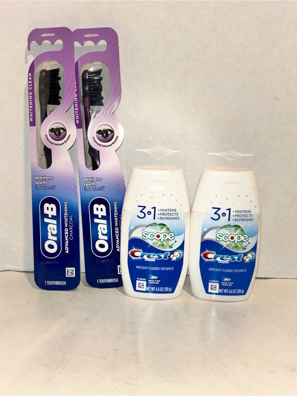 Crest Scope 3-in-1 Anticavity Fluoride Toothpaste - White & Blue-Bundle of 4